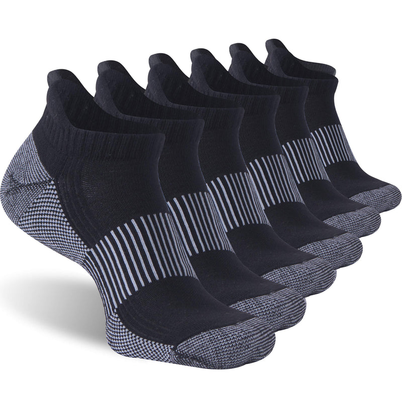 Copper Socks, DSource Unisex Cushioned Sole Arch Support Athletic Running Ankle/Crew Socks 3/6 Pairs… 6 No Show Socks Black Small-Medium - NewNest Australia