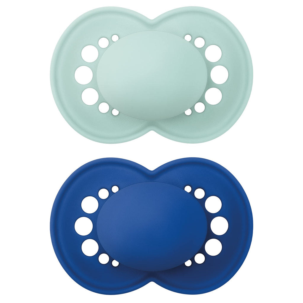 MAM Original Matte Baby Pacifier, Nipple Shape Helps Promote Healthy Oral Development, Sterilizer Case, 2 Pack, 6-16 Months, Boy Boy 1 6+ Month - NewNest Australia