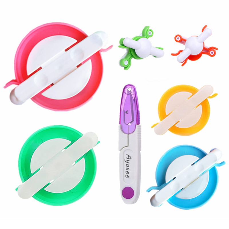 Pompom Maker Kits, Pom pom Knitting Loom Kit Fluff Ball Weaver Needle Craft DIY Knitting Crochet Craft Tool Kit, 6PS Pompom Maker+ 1PS Scissors (7) 7 - NewNest Australia