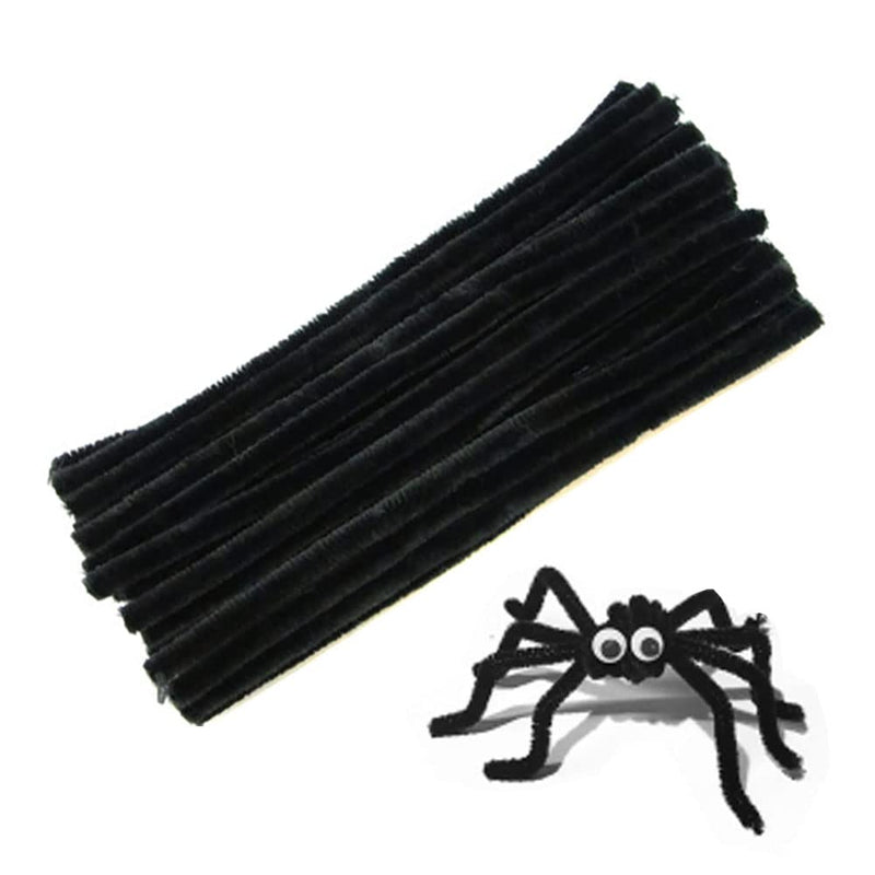 100Pcs Black Pipe Cleaners Chenille Stem for DIY Crafts,Arts,Wedding,Home,Party,Holiday Decoration 6 mm x 12 Inch 100Pcs Black - NewNest Australia