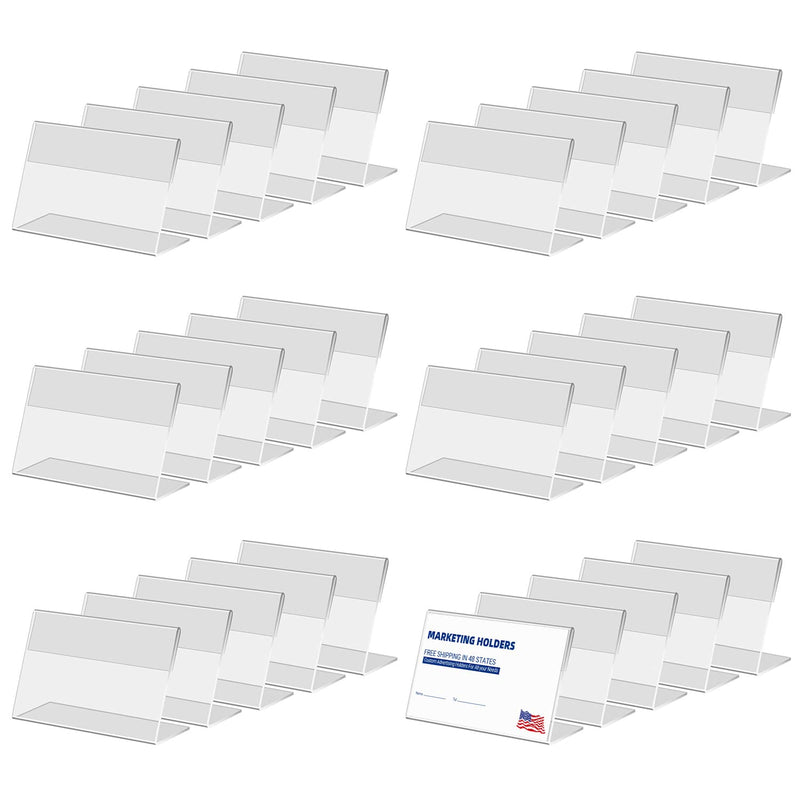 Daletu Mini Acrylic Sign Holder, 30 PCS 3.14" X 1.96" Clear Plastic Table Top Name Card Price Tag Lable Display Stand - NewNest Australia