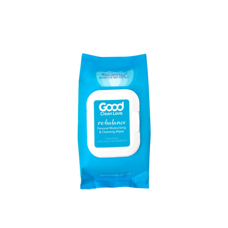 Good Clean Love Rebalance Personal Moisturizing & Cleansing Wipes, Naturally Reduces Odor & Supports Vaginal Health, pH-Balanced Feminine Hygiene Product, 30 Wipes - NewNest Australia