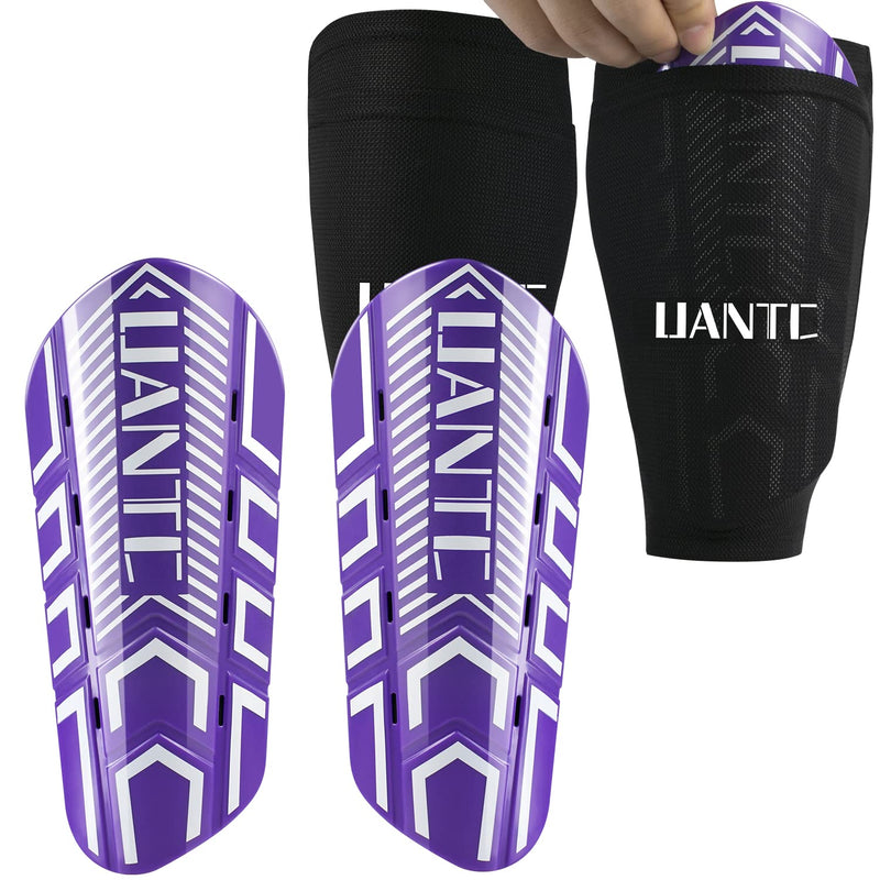Uantc Shin Guards - Soccer Shin Guards Cushion Protection Reduce Shocks and Injuries - Calf Protective Gear Shin Guards for Kids/Adult - Shin Guards Soccer Youth for Boys/Girls Purple Small - NewNest Australia