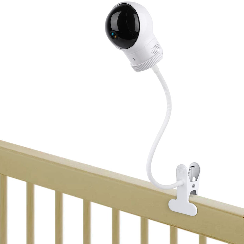 Clip Mount for Eufy Baby Monitor Camera, Flexible Gooseneck Baby Monitor Holder for Crib Without Tools or Wall Damage - White - NewNest Australia