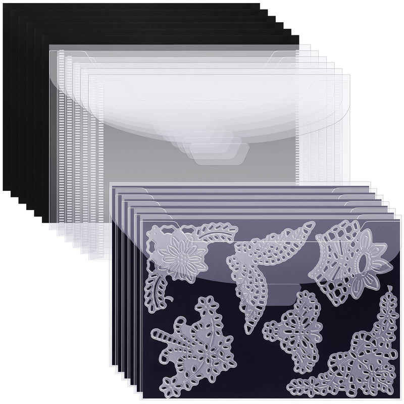 12 Pcs Stamp and Die Storage Bag with 12 Pieces Rubber Magnetic Sheets Clear Resealable Plastic Seal Bags Storage Pocket Large Stencil Envelope Case for DIY Scrapbooking Die Cutting (0.3 mm thickness) 0.3 mm thickness - NewNest Australia