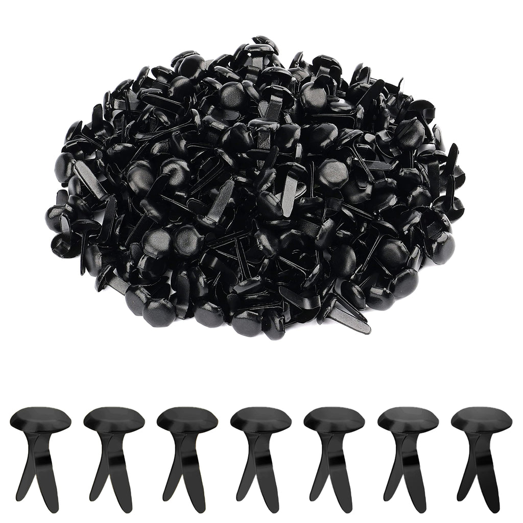 AIEX 600pcs Metal Paper Fasteners Round Brass Fasteners Split Pins for DIY Crafts Projects, Scrapbooking, Office, 0.47x0.3inch (Black) Black - NewNest Australia