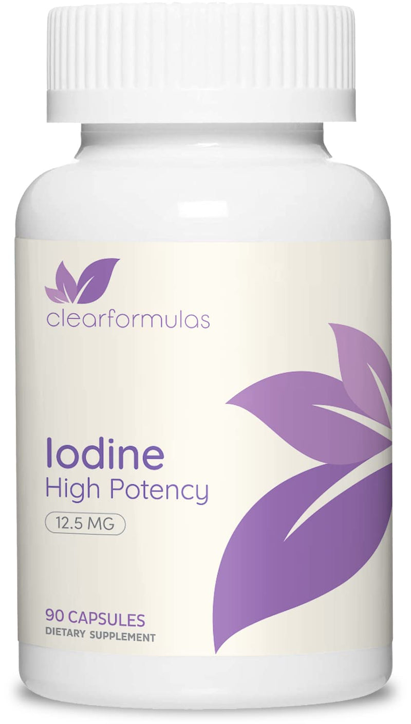 ClearFormulas Iodine 12.5 mg, High Potency Iodine and Iodide Supplement to Support Thyroid Health and Hormone Balance, 90 Capsules (90 Servings) - NewNest Australia