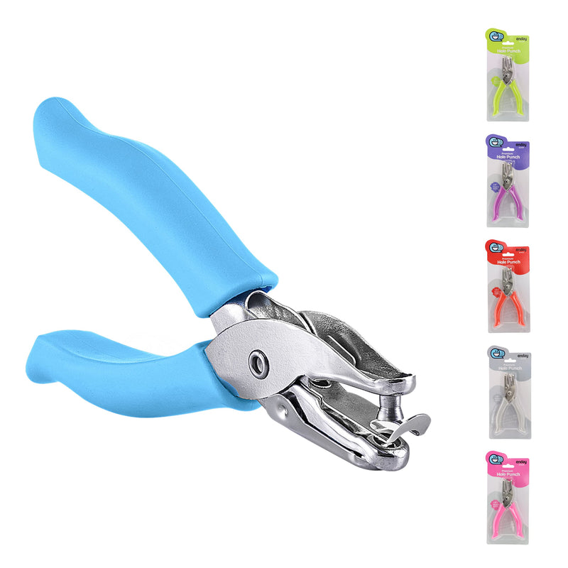 Single Hole Punch Metal Blue, 1/4” Hole Puncher with Soft Grip Handles for Paper and Crafts Round Circle Shape, for Kids and Adults, Also Available in Green, Pink, Red, Purple, Grey, 1 Pc – by Enday - NewNest Australia