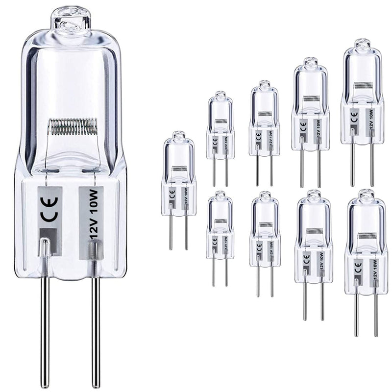 G4 Bulb, 10 Pack Halogen G4 12V 10W with G4 Bi-pin Base, High Output G4 Light Bulb 12V 150LM 3000Hrs Long Lifetime, G4 Dimmable, CRI100 & 2800K Warm White, G4 Halogen Bulb 10W for Cabinet Light Bulbs 10.0 Watts - NewNest Australia