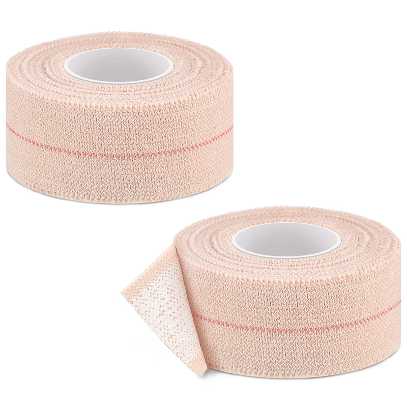 2 Rolls Adhesive Elastic Tape Bandage Tape Wrap Flexible Stretch Bandages for Sports Ankle, Knee and Wrist Sprains(Beige,1 Inch Wide) Beige 1 Inch Wide - NewNest Australia