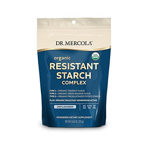 Dr. Mercola Unflavored Organic Resistant Starch Complex, 9.52 Oz. (30 Servings), Non GMO, Gluten Free, Soy Free, USDA Organic - NewNest Australia
