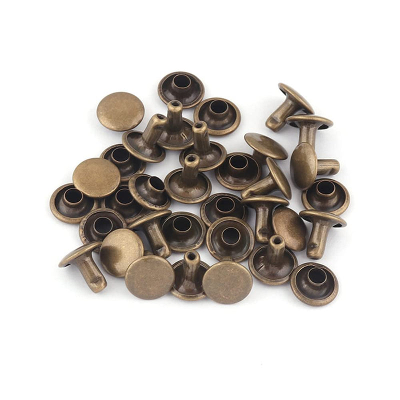 Bronze Tubular Double Cap Rivets - 9mm Rainbow Metal Button Round Rapid Rivet,Rivet Studs for Purse Bags Handbags Shoes Belts Leather Craft Repair (100 PCS) Bronze 100 PCS - NewNest Australia