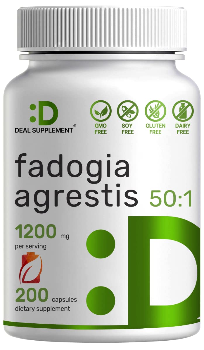 Fadogia Agrestis Extract 1200mg Per Serving, 200 Capsules, Third Party Tested, Ultra Strength (50:1 Extract from Root) for Healthy Testosterone Level and Support Energy and Endurance - NewNest Australia