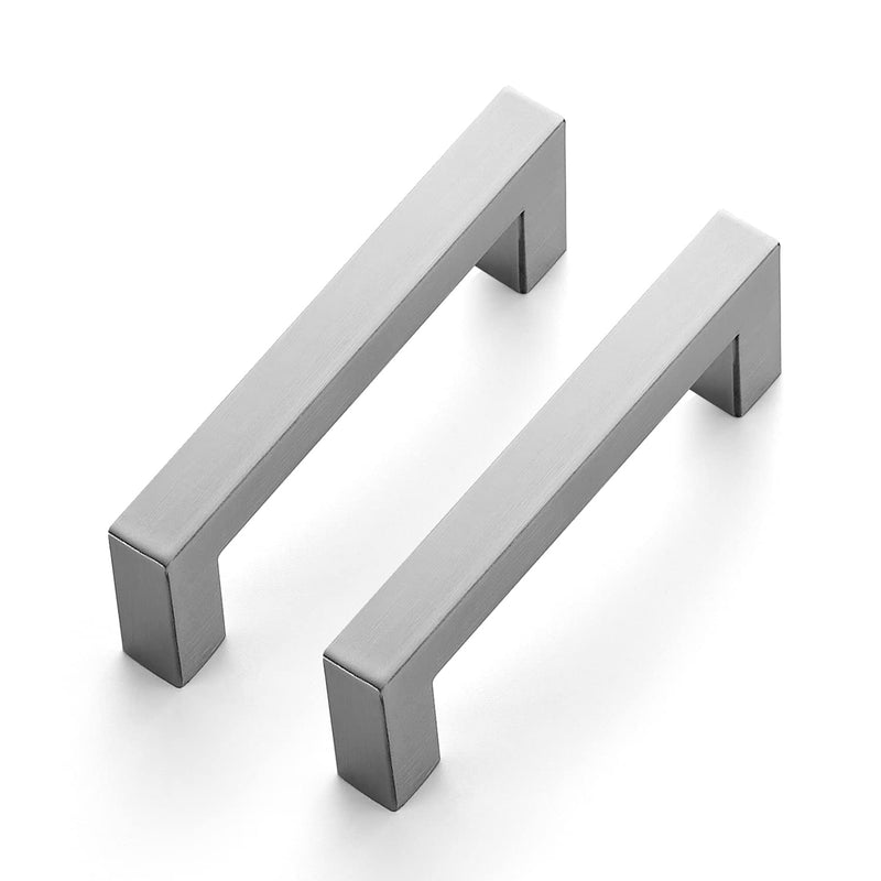 Ravinte 3 Pack 3-1/2 Inch Kitchen Square Cabinet Handles Satin Nickel Cabinet Pulls Brushed Nickel Drawer Pulls Kitchen Cabinet Hardware Kitchen Handles 3-1/2 Inch Hole Center - NewNest Australia
