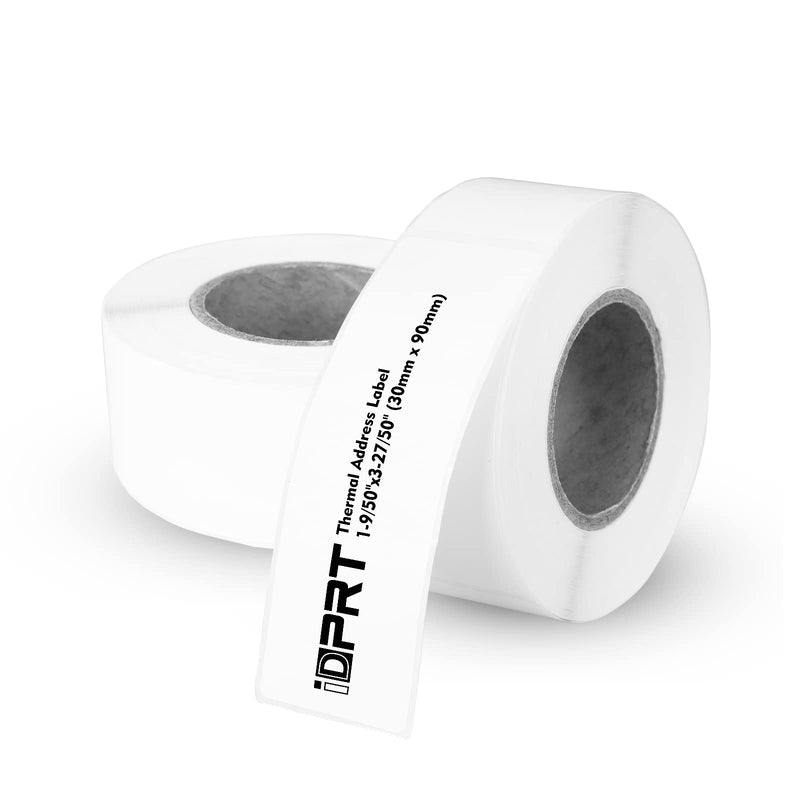 iDPRT Thermal Labels - 1-9/50"x3-27/50" Mailing Address Labels (30mm×90mm), 2 Rolls of 300pcs, Barcode Labels Compatible with iDPRT, Rollo, DYMO, Zebra, Direct Thermal Sticker for QR Code, FBA Labels - NewNest Australia