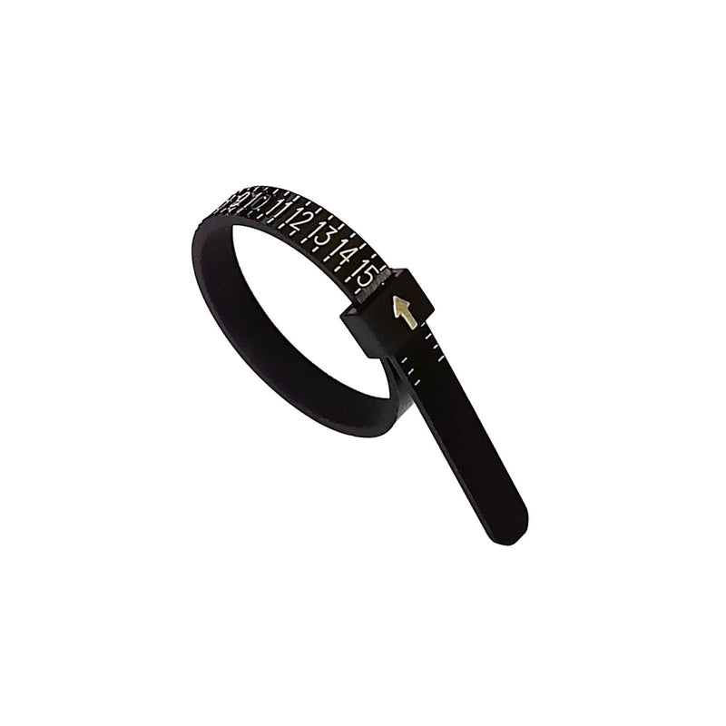 1 Pack US Ring Sizer Measuring Gauge, 1-17 US Rings Size, Plastic Finger Sizing Measure Tool, Reusable, Black - NewNest Australia