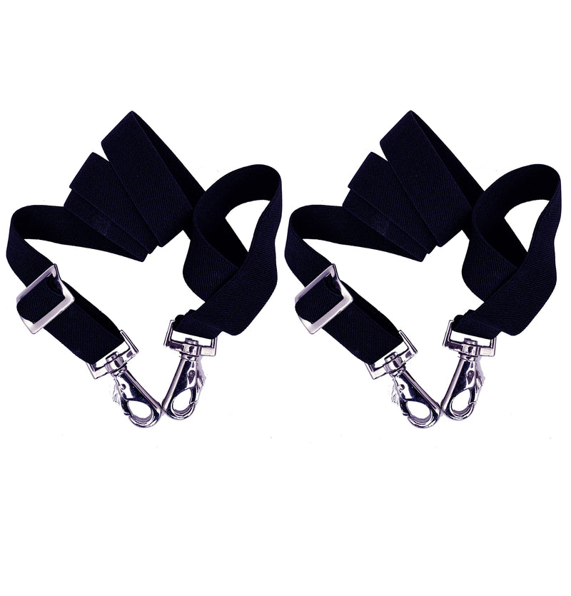 Majestic Ally Pack of 2 Adjustable Length Horse Blanket Sheet Replacement Elastic Leg Strap with Double Swivel Snaps - Navy - NewNest Australia