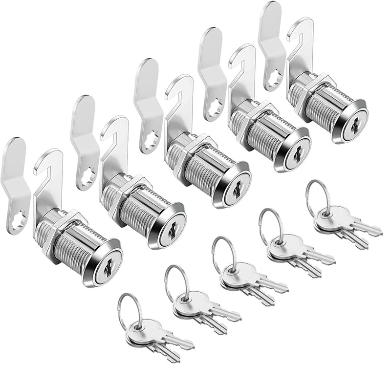 Cam Locks Cabinet Locks Keyed Alike,1-1/8Inch Cylinder Fits on 0.9Inch Max Panel Thickness,Secure Drawer RV Camper Storage,Zinc Alloy(1-1/8Inch 5Pcs) 1-1/8 Inch 5Pcs - NewNest Australia