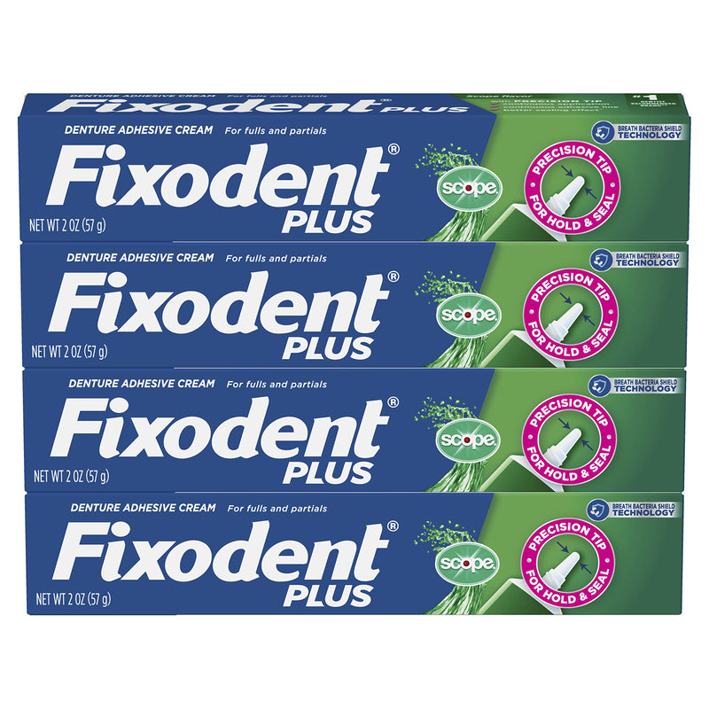 Fixodent Plus Scope Secure Denture Adhesive 2.0oz (Pack of 4) eComm - NewNest Australia