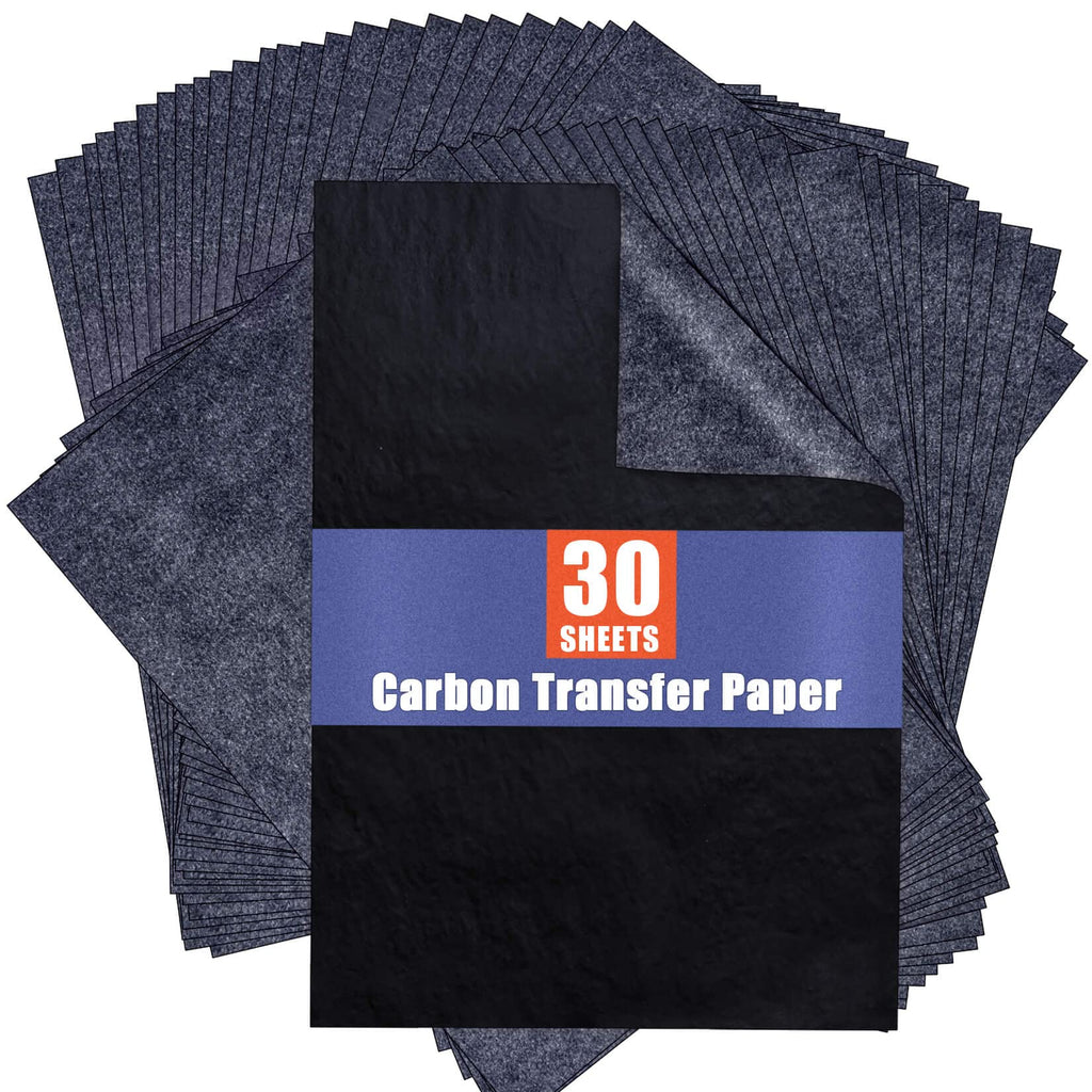 Carbon Paper for Tracing Graphite Transfer-Paper - PSLER 30 Pcs Black Graphite Paper for Tracing Drawing Patterns on Wood Projects Canvas Fabric Artist Lettering Sketch Drawing A4 8.27 X 11.81 Inch 30PCS Black - NewNest Australia