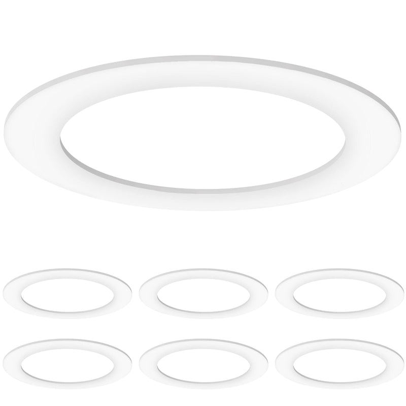 Sunco Lighting Goof Rings for 6 Inch Recessed Lights White Can Light Goof Trim Ring, Outer Diameter 8.6-inch, Inner Diameter 6.2-inch, Durable Plastic Design, Matte Finish, Flush Mount 6 Pack - NewNest Australia