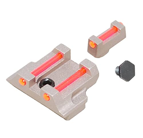 US-Deals Anodized Aluminum Red Fiber Optic Front & Rear Sight for Glock 17 19 22 23 24 26 27 31 34 35 Color Variation Tan - NewNest Australia