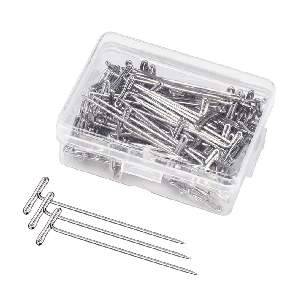 T-Pins 1 inch , 100 Pcs Stainless Steel T Pins for Wigs, T Shaped Pins Needles with Storage Box for Crafts, Blocking, Knitting, Sewing, Modelling (T Pins) - NewNest Australia