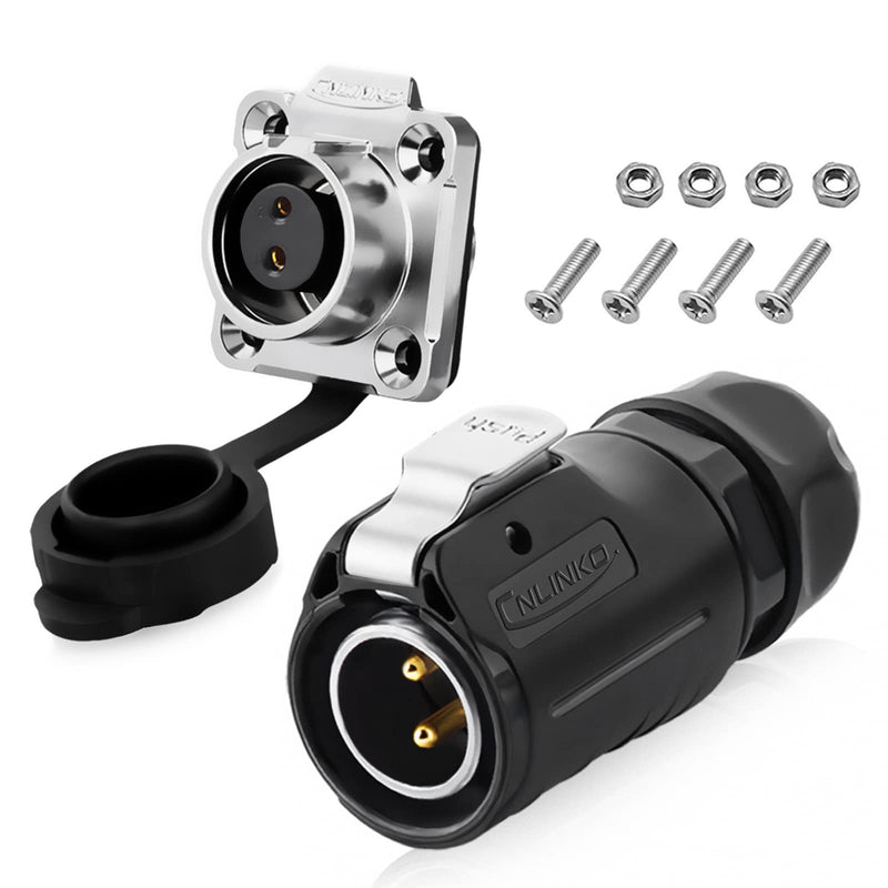 2 Pin Connector Waterproof Connectors,Waterproof Wire connectors Male Female Plug Socket 14 awg Waterproof Connector Work with Street Light, and Other Outdoor Connections(2PIN) 2pin - NewNest Australia
