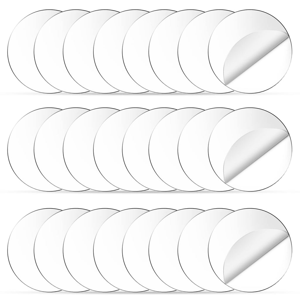 24pcs Transparent Acrylic Sheet Circle - 2 inch, Gartful 0.12" Thick Plexiglass Discs Panel, Clear Plastic Round Blank Board For Picture Frame, Table Signs, Milestone Markers, Art Crafts, DIY Ornament - NewNest Australia