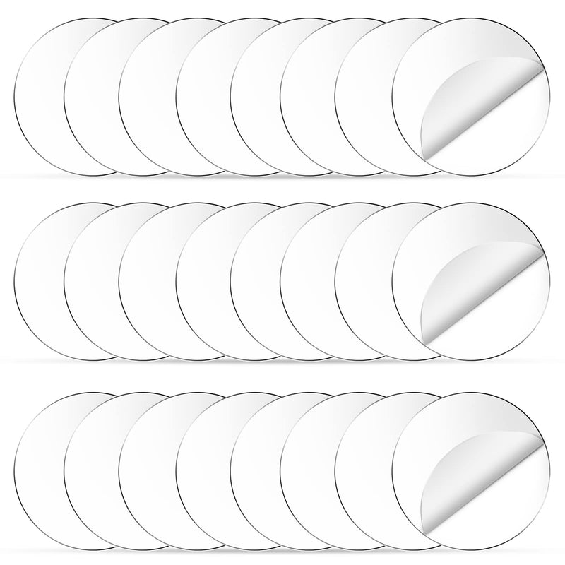 24pcs Transparent Acrylic Sheet Circle - 2 inch, Gartful 0.12" Thick Plexiglass Discs Panel, Clear Plastic Round Blank Board For Picture Frame, Table Signs, Milestone Markers, Art Crafts, DIY Ornament - NewNest Australia