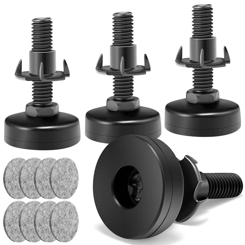 Furniture Levelers, Adjustable Leveling Feet for Furniture Leg Levelers, Table Chairs Cabinets Sofa Raiser, Heavy Duty Support 1320LBs, T- Nut Kit 3/8”-16 Thread, Large Base (4 Set, Black) 4 Set - NewNest Australia