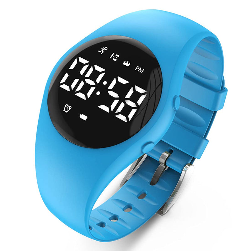 Led Digital Pedometer Watch , Digital Steps Tracker , Non-Bluetooth, Vibrating Alarm Clock, Stopwatch, Great Gift for Children Teens Girls Boys Women Blue - NewNest Australia