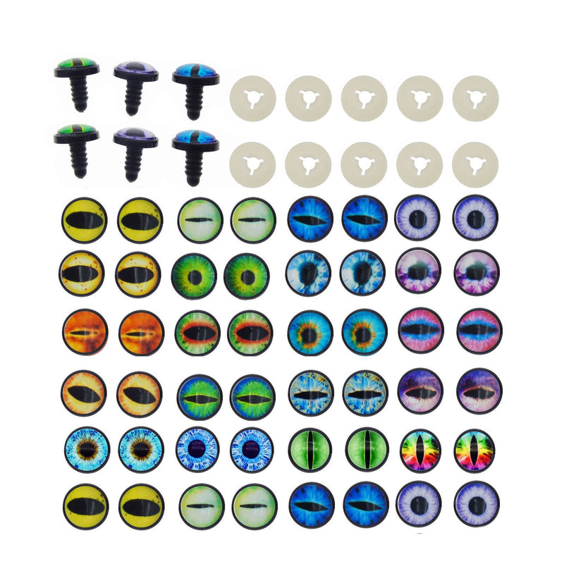 20 Pairs Dragon Eye Safety Eye for Stuffed Animal Doll Making with Washer Craft Eyes Teddy Bear Amigurumi Crochet Toy (14mm) 14mm - NewNest Australia