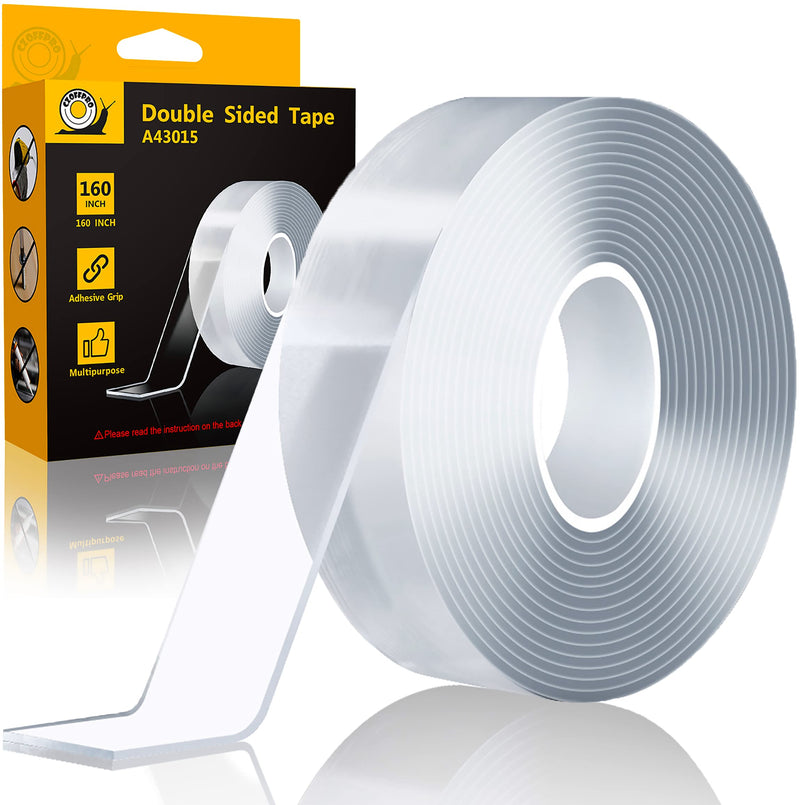 CZoffpro Double Sided Tape (13.33FT) Mounting Tape for Walls, Removable Adhesive Tape, Strong Sticky Carpet Tape Poster Tape Wall Tape, Transpartent Two Side Tape for Indoor and Outdoor - NewNest Australia