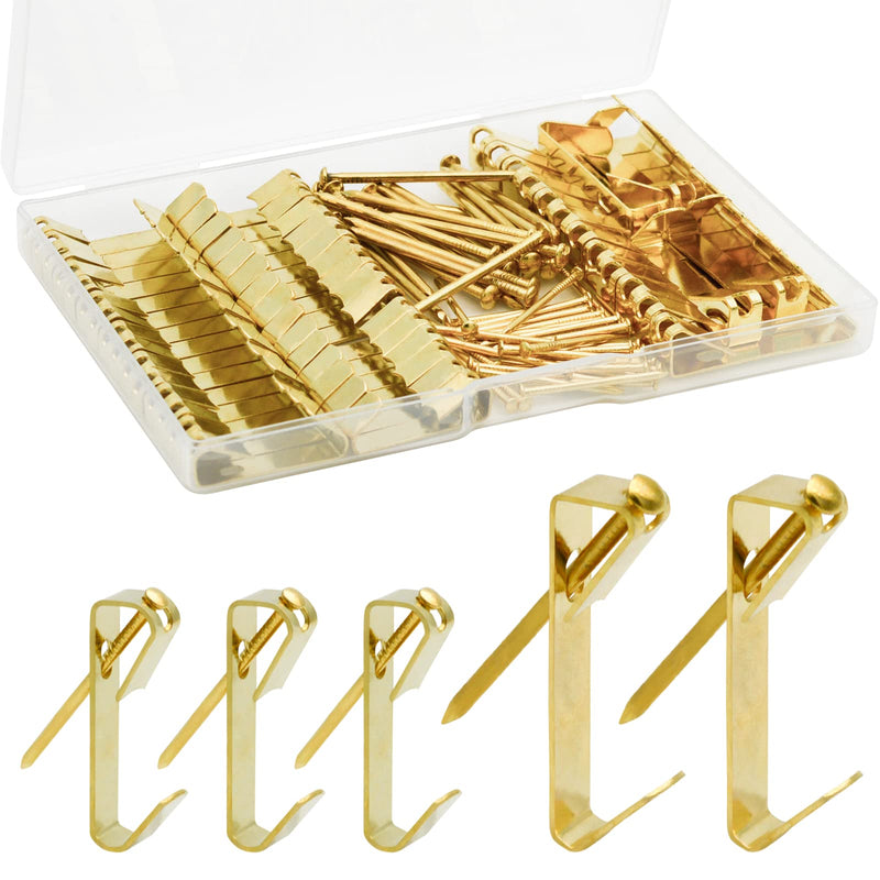 Picture Hooks, 100 Pieces Picture Hanging Kits Including 30lb and 50lb Picture Hanging Hooks, 2 Sizes Professional Picture Hangers with Nails for Drywall Wooden Wall - NewNest Australia