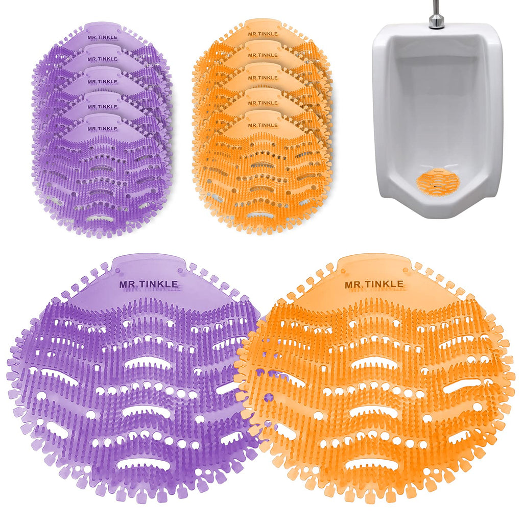 MR. TINKLE Urinal Screens Deodorizer–Set of 10 Urinal Screens–5x Orange and 5x Lavender Urinal Deodorizer–6.81in x 6.81in Commercial Air Freshener Ideal for Office, Mall, Restaurant - NewNest Australia