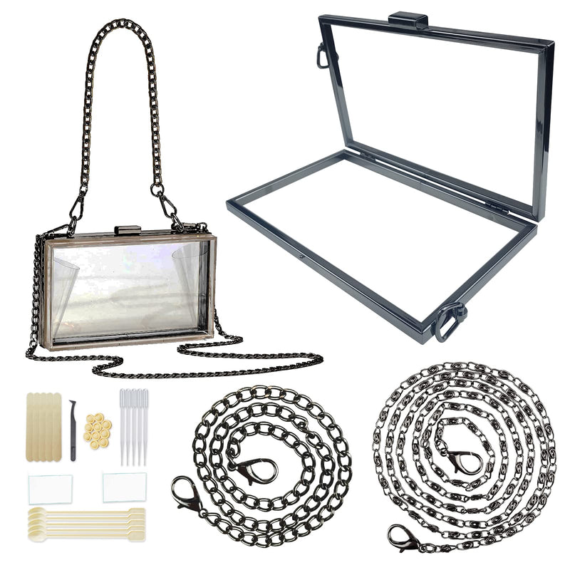 GDDP Resin Clutch Purse Mold Frame Accessories, Rectangular Metal Purse Frame for Resin Bag Mold, Metal Bag Frame for Resin Mold Purse, Creat Your Unique Handbag, Black Black Metal Frame - NewNest Australia