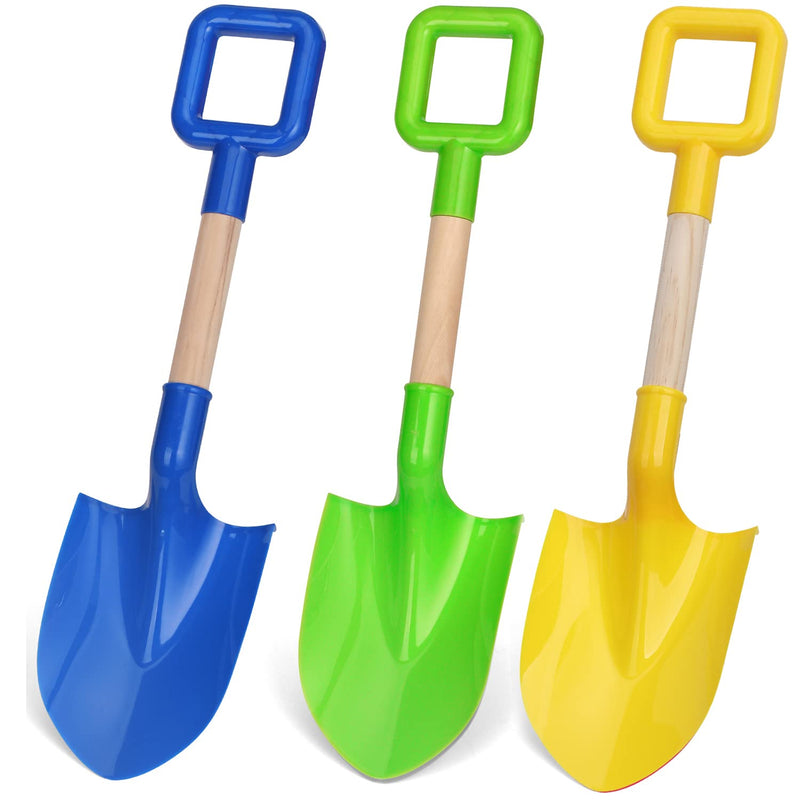 Jumbo Beach Shovels, 16 Inch Sand Shovels for Kids,Beach Shovels for Kids Heavy Duty,Shovel Beach Long Handled ,Sand Toy Shovel, Plastic Wooden Shovel for Shoveling Sand Snow for Kids 3 Pack Blue - NewNest Australia