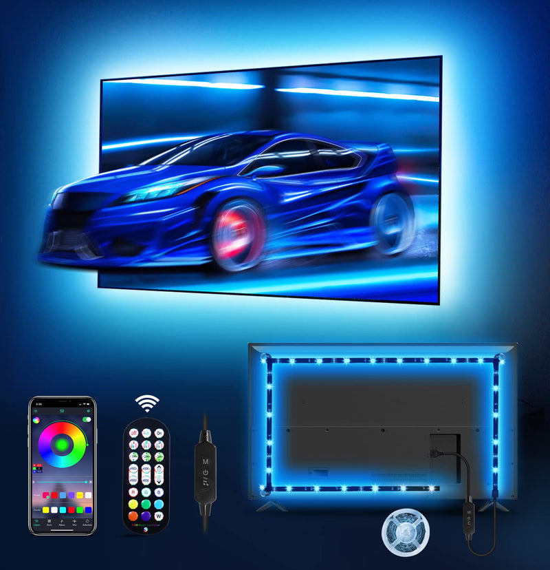 LED Lights for TV Led Backlight, 13.1ft RGB Led Strip Lights for TV Behind, MATICOD USB Led Light Strip for 45-75in TV with Bluetooth Smart App Remote Control Music Sync, RGB 5050 Multicolor - NewNest Australia