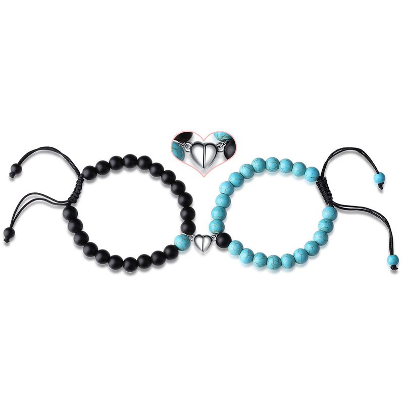 XIANNVXI Couples Bracelets His and Her Magnetic Matching Couple Gifts Bracelets Jewelry Black&Green - NewNest Australia
