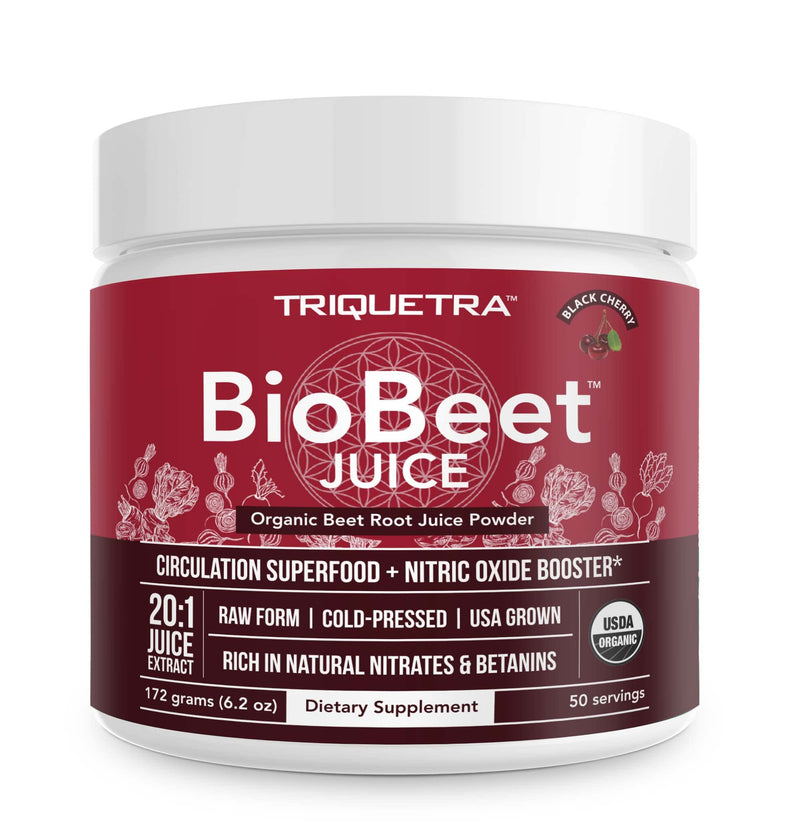BioBeet® Beet Juice (Black Cherry Flavor) – Max Strength, 20x High Concentration Than Beet Root Powder – Organic, Cold-Pressed, USA Grown, Raw Form – Nitric Oxide, Circulation Support (50 Servings) - NewNest Australia