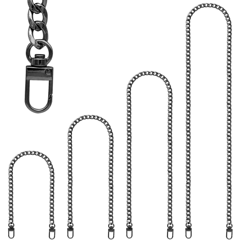 4 Pieces Different Sizes Iron Replacement Flat Chains Iron, Metal Chain Strap for DIY Purse Handbag Shoulder Crossbody Bag Clutch by RAPUDA(15.4 Inch, 23.6 Inch, 31. 4 Inch, 47.2 Inch) Black - NewNest Australia