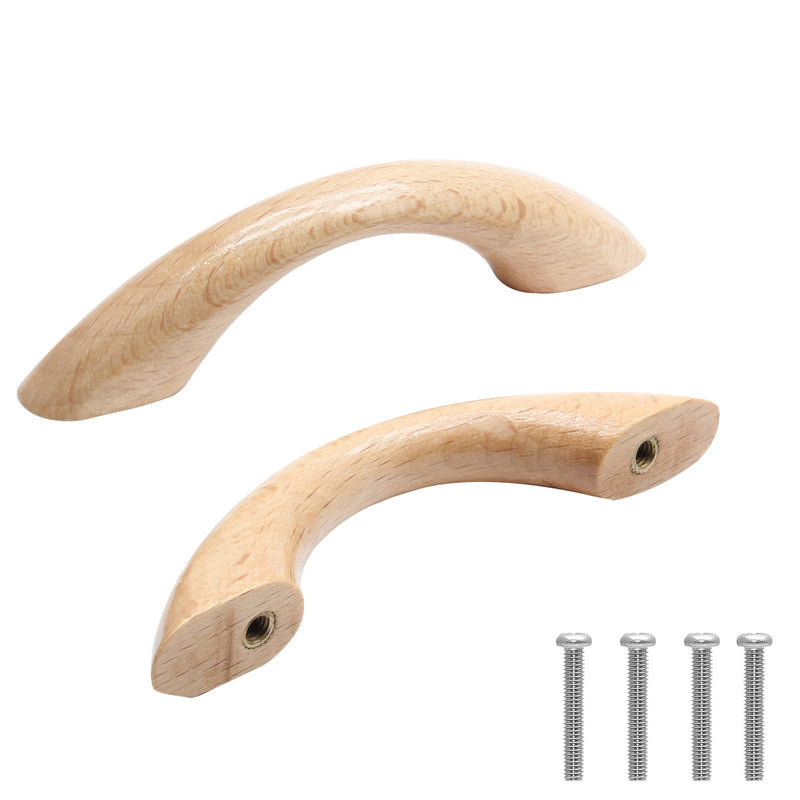Uenhoy 10 Pcs Wooden Drawer Pulls Handles Solid Wood Handles for Kitchen Cabinets and Drawers - 3-3/4" Length, 2-1/2” Hole Spacing 2 1/2" Hole Center - NewNest Australia