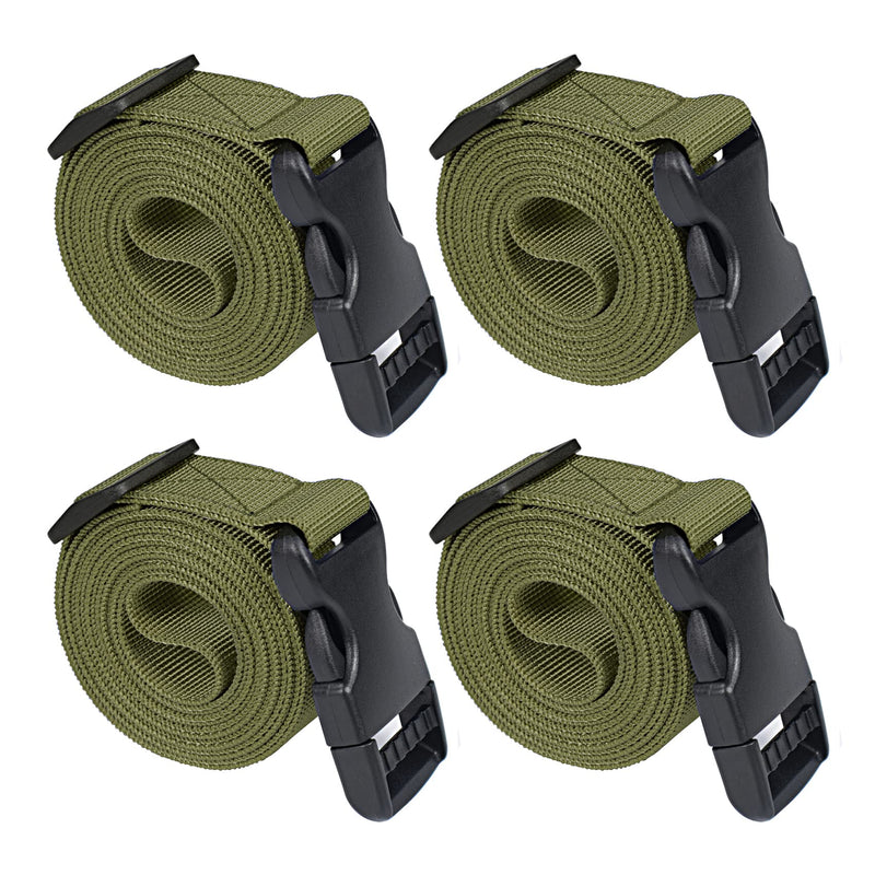 Premium Utility Straps with Quick Release Buckle Adjustable Short Nylon Tie Down Straps for Backpack Tactical Lashings Camping Gear Sleeping Bag Mattress Conveyor Belt Luggage 6 feet Army green - NewNest Australia
