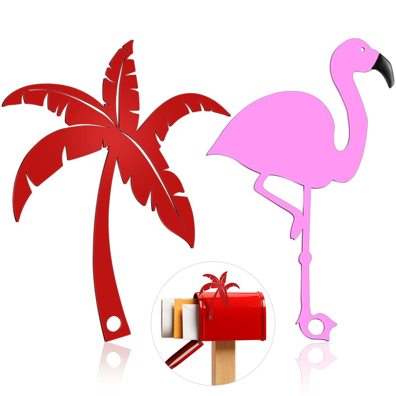 2 Pieces Mailbox Flags Flamingo Coconut Tree Mailbox Replacement Flags for Roadside Mailbox Flag Replacement Metal Mail Box Flag Decorations for Brick Mailbox Hardware, 2 Styles - NewNest Australia