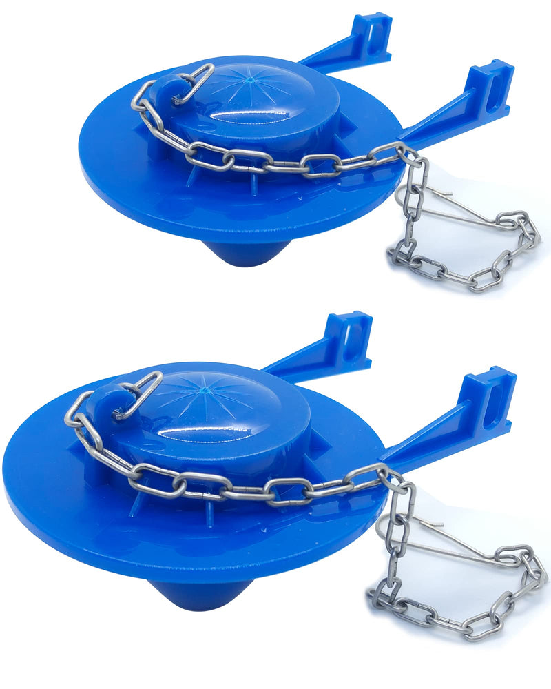 Toilet Flapper Replacement kit 2 Inch Universal Toilet Tank Flapper Stopper Flap Rubber Plug for American Standard, Kohler, Gerber Toilet with 2'' Flush Valve, Easy to Install Stainless Chain (2 PC) Blue Toilet Flapper - NewNest Australia