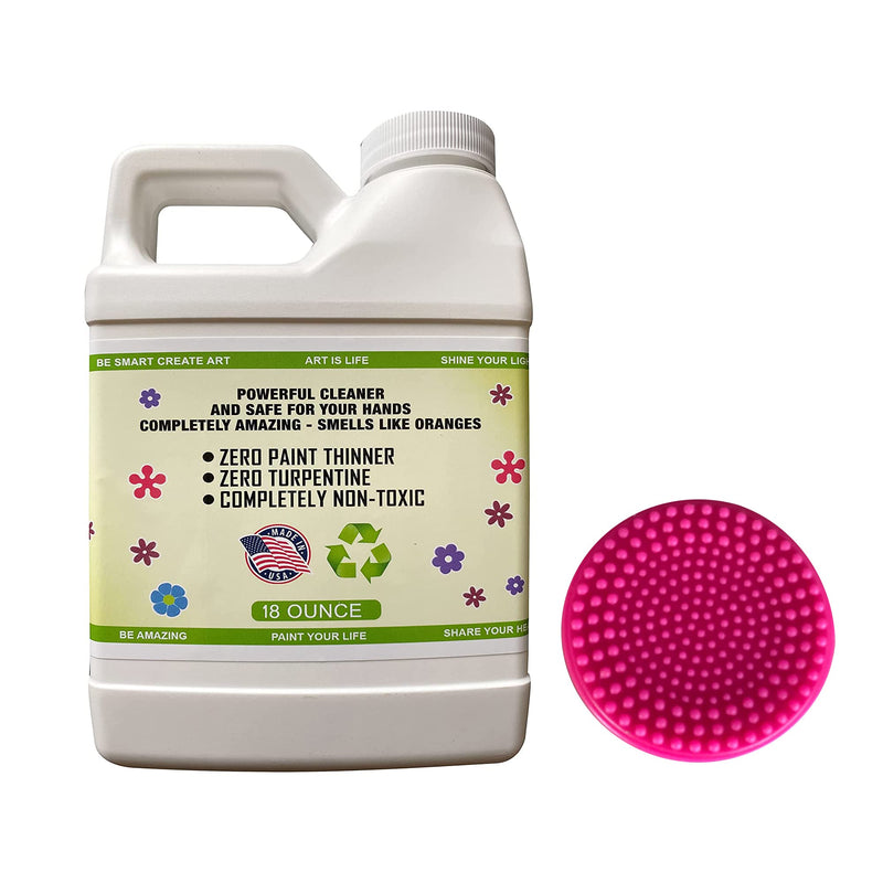 Green Piece Completely Nontoxic Paint Brush Cleaner for Paint Cleanup for Brushes (Combo Pack- Paint Brush Cleaner with Pink mat) Combo Pack- Paint brush cleaner with pink mat - NewNest Australia