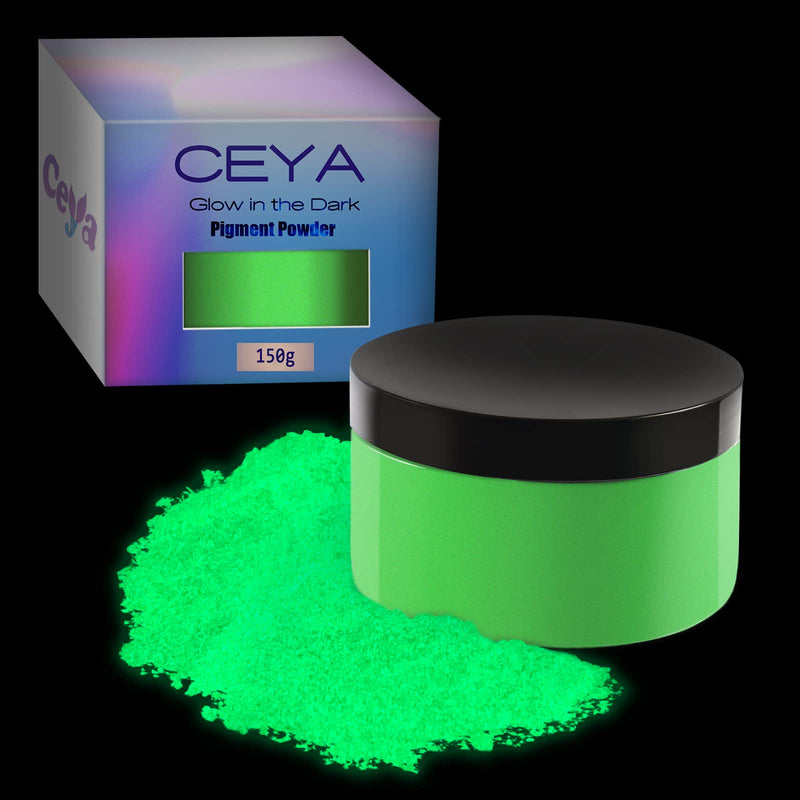 Ceya Fluorescent Aqua Glow Powder, 5.3oz/150g Glow in The Dark Pigment Powder, Luminous Powder Resin Color Pigment, Fluorescent Pigment Dye for Epoxy Resin Slime Paint Nail Art Party DIY Crafts - NewNest Australia