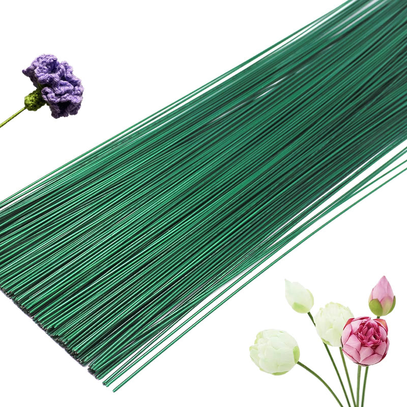 200 Pcs Floral Flower Stem Wire,16 Inch 22 Gauge Flower Paper Wrapped Wire,Green Crafting Floral Stem for Flower Arrangements DIY,Bouquent Stem Wrapping and Crafts - NewNest Australia