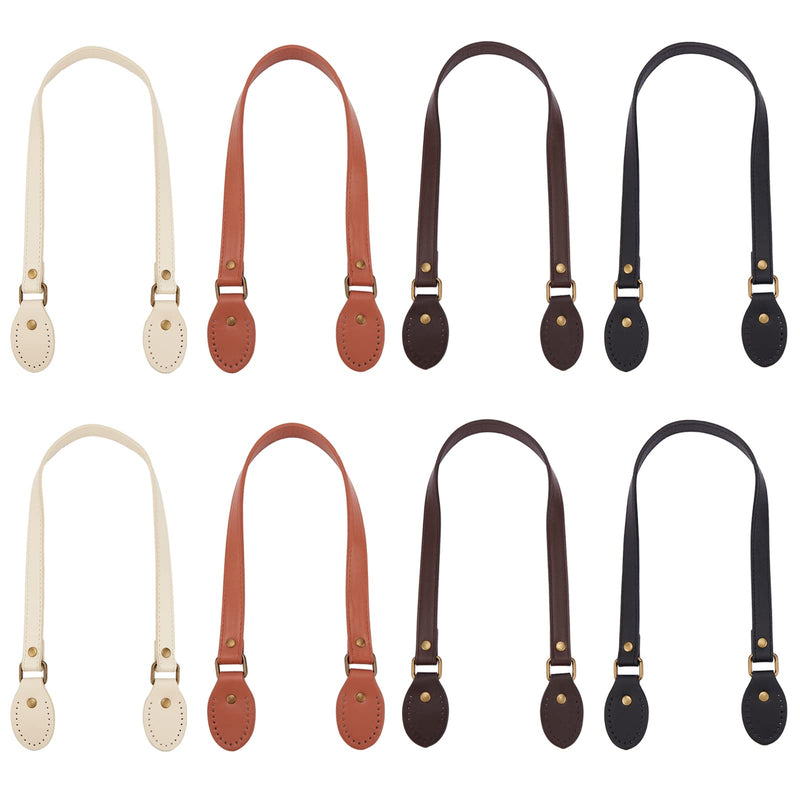 PandaHall 8pcs Purses Bag Straps Handles, 4 Colors Leather Shoulder Strap Short Handbag Crocheted Tote Replacement Accessories Handles with Holes for DIY Purse Straps Craft, 24Inch/62cm - NewNest Australia